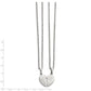 20.00 Inch Chisel Stainless Steel Polished 2 Piece Heart Pendants On 20 Cable Chain Necklace Set