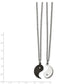 20.00 Inch Chisel Stainless Steel Brushed And Polished Black Ip-Plated With Cz Yinyang Pendants On 20 Cable Chain Necklace Set