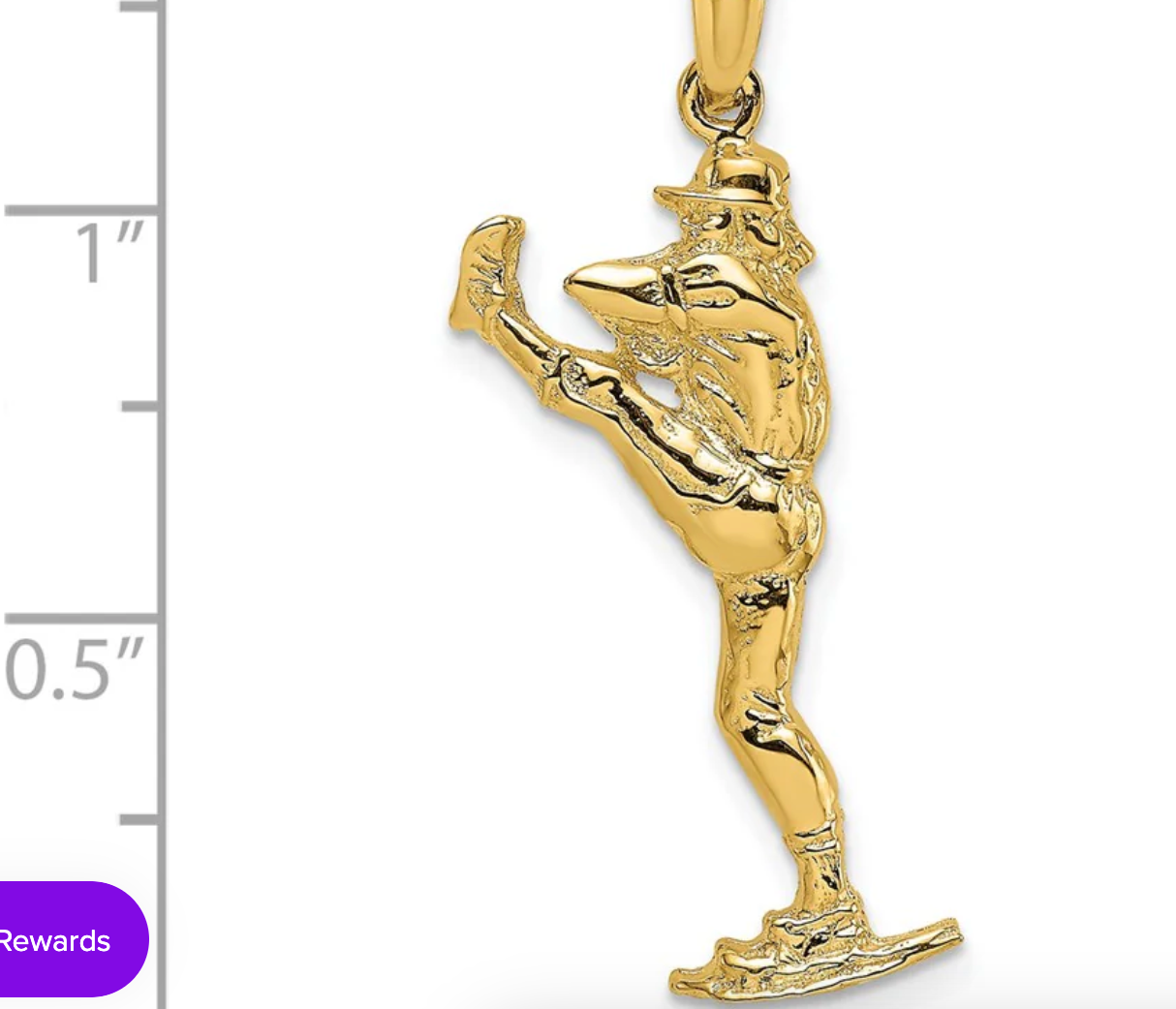 14k Yellow Gold 2-D Umpire in Action Charm (Custom Order)