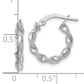 10K White Gold Textured Twisted Hinged Hoop Earrings