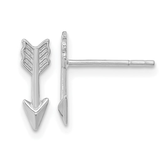 14K White Gold Polished Arrow Post Earrings