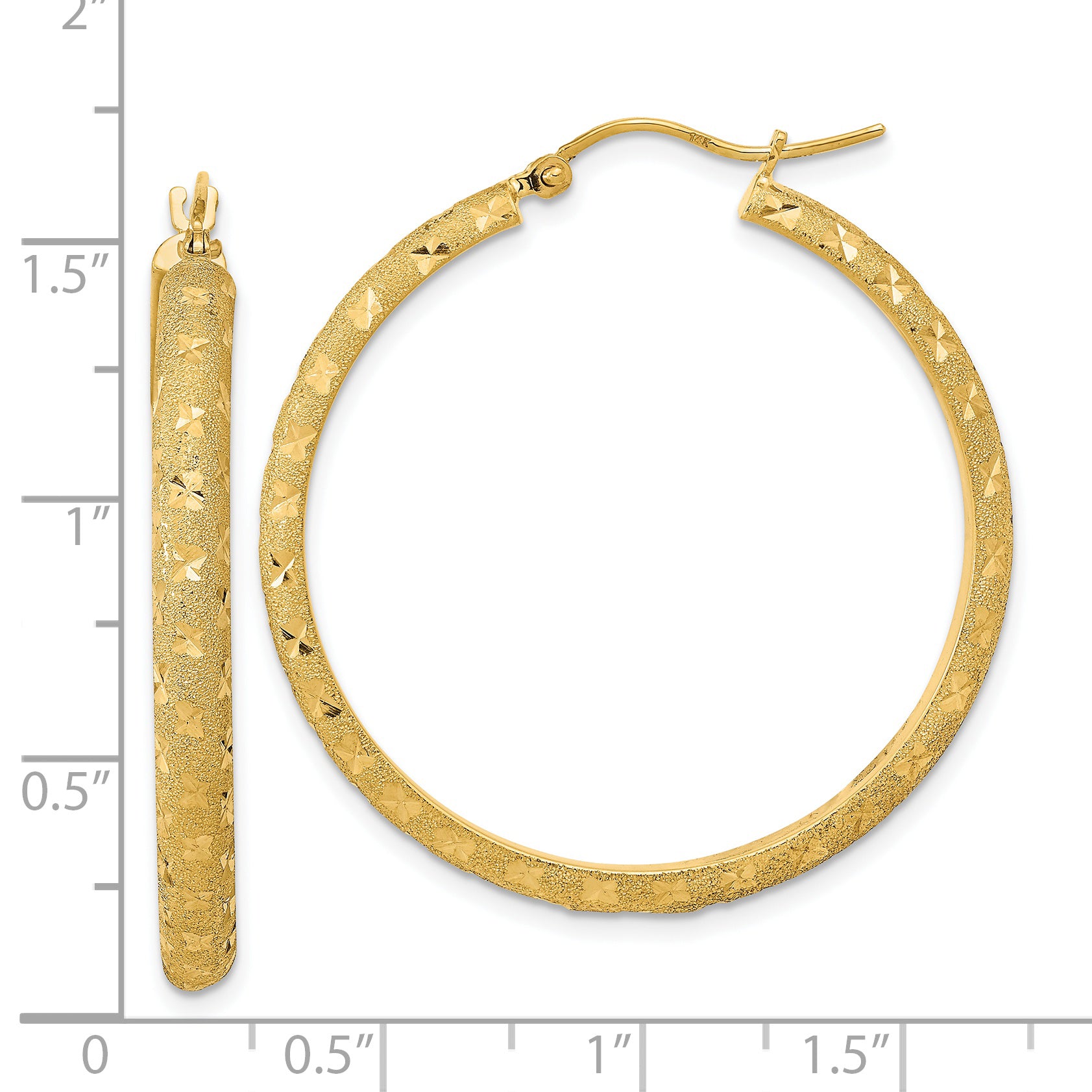 Fancy Hoop earrings top 14k solid gold