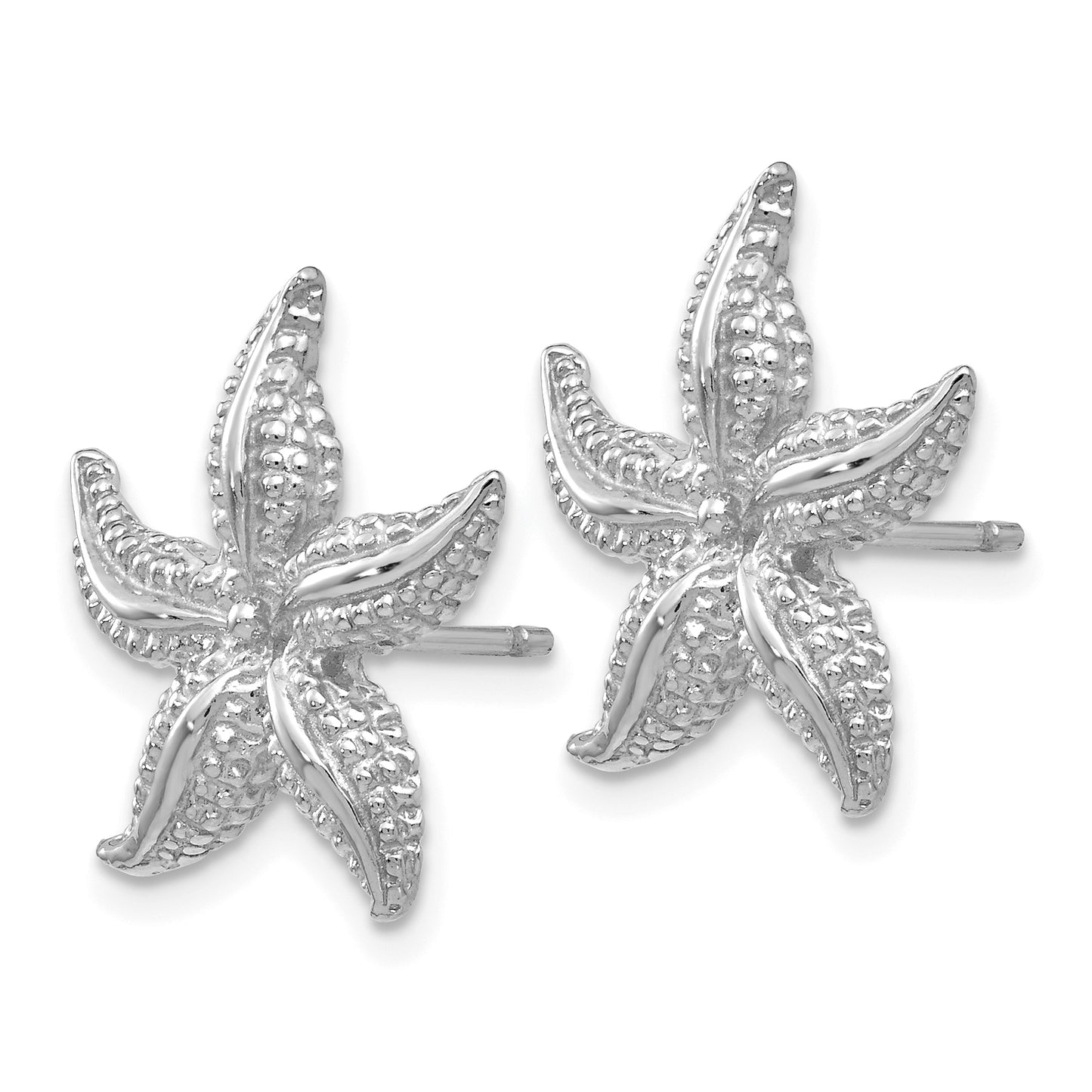 14K White Gold Starfish Post Earrings