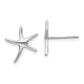 14K White Gold Polished Mini Starfish Earrings