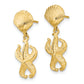 14K Yellow Gold Shell/Starfish Dangle Earrings