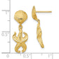 14K Yellow Gold Shell/Starfish Dangle Earrings