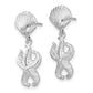 14K White Gold Shell/Starfish Dangle Earrings