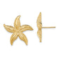 14K Yellow Gold 2-D Polished And Textured Starfish Post Earrings