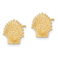 14K Yellow Gold Beaded Scallop Shell Post Earrings