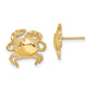 14K Yellow Gold 2-D / Polished Crab Post Earrings