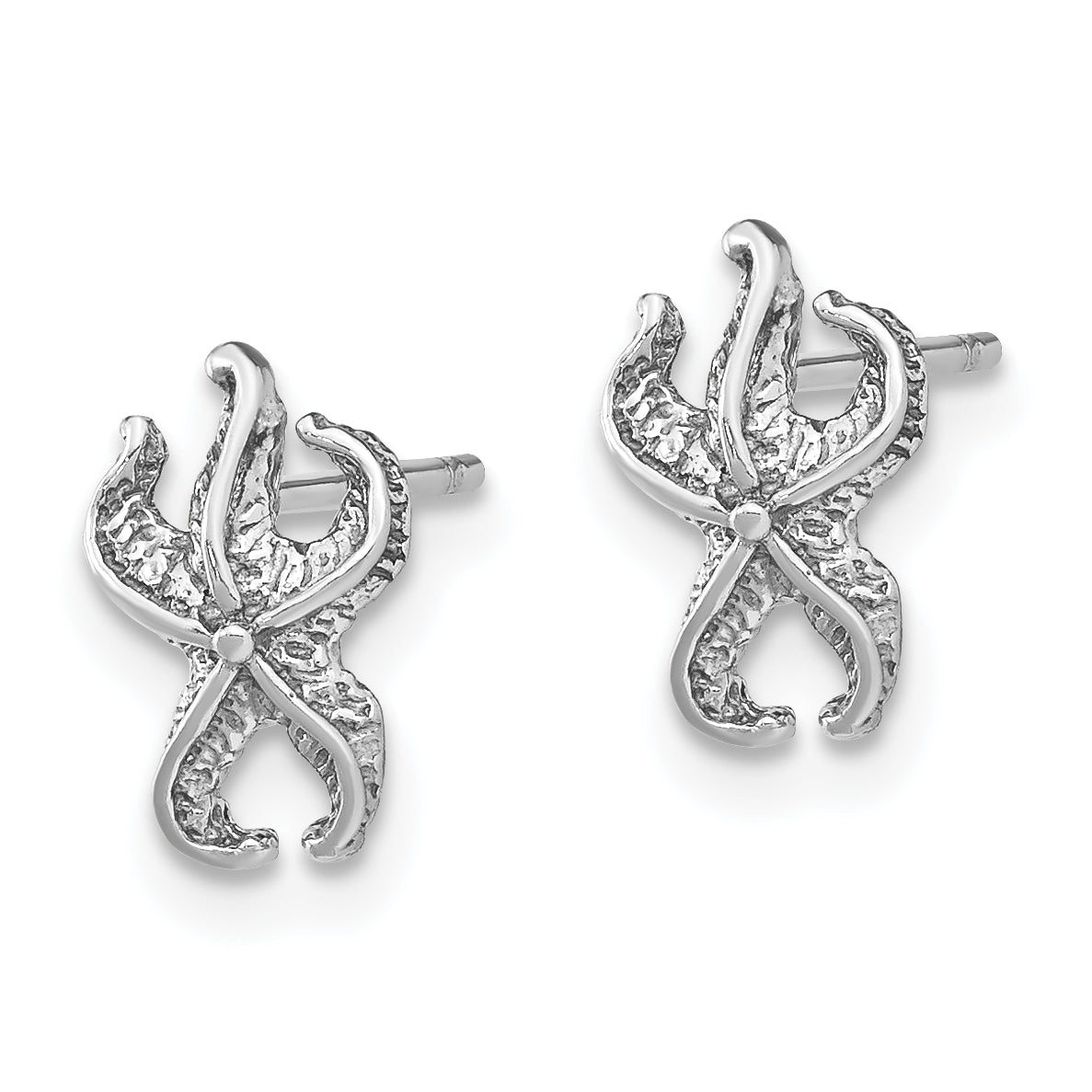 14K White Gold Starfish Post Earrings