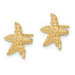 14K Yellow Gold Textured Starfish Post Earrings