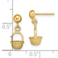 14K Yellow Gold 3-D Mini Basket Drop Earrings