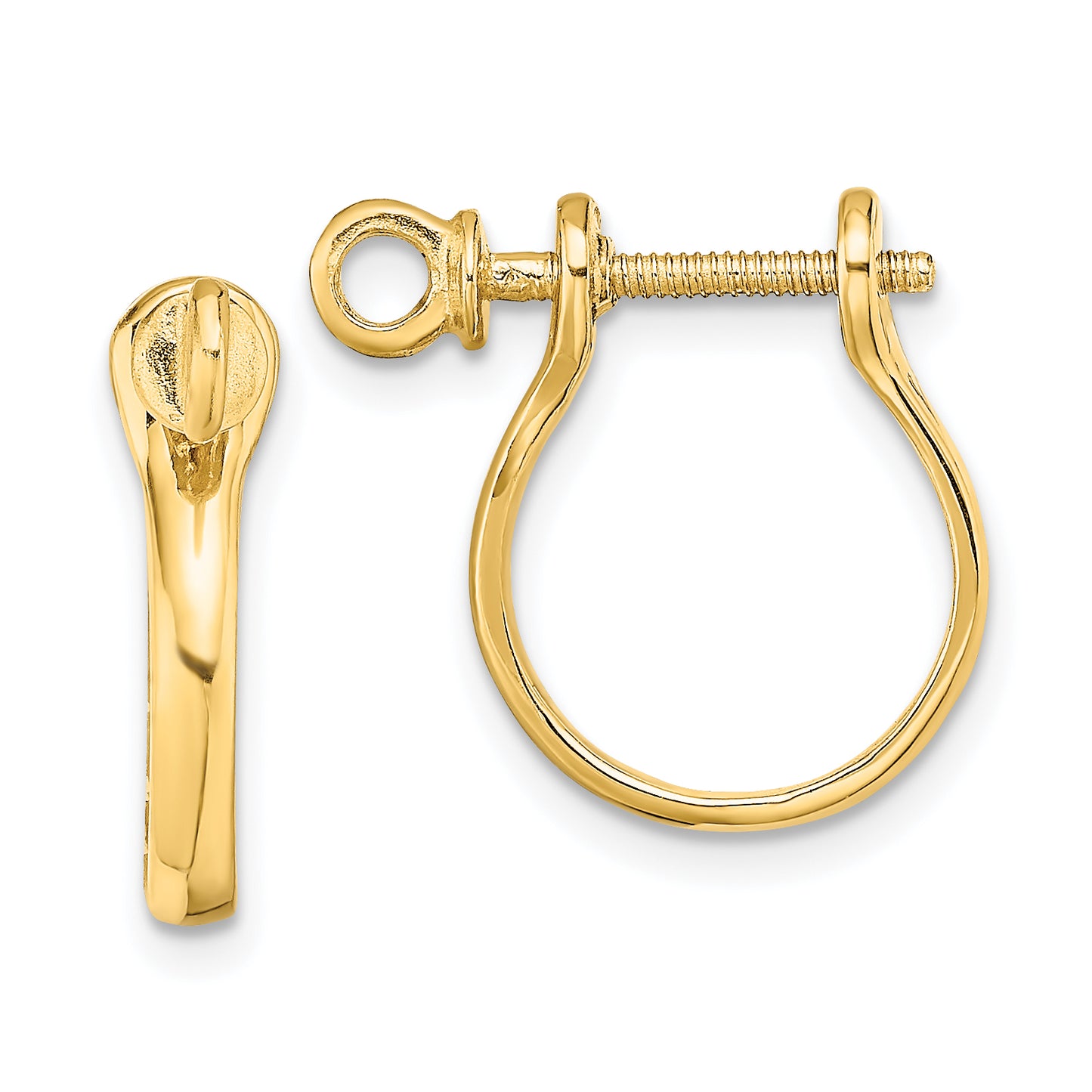 14K Yellow Gold 3D Shackle Link Screw Earrings