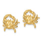 14K Yellow Gold 2-D Blue Crab Post Earrings