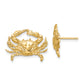 14K Yellow Gold 2-D Blue Crab Post Earrings