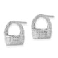 14K White Gold Basket Flat Back Post Earrings