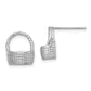 14K White Gold Basket Flat Back Post Earrings