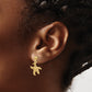 14K Yellow Gold 3D Starfish Post Dangle Earrings