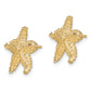 14K Yellow Gold Textured And Beaded Starfish Post Earrings