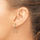 14K Yellow & Rhodium W/ Rh Diamond-Cut Heart And Star Post Dangle Earrings