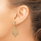 14K Yellow & Rhodium W/Rhodium D/C Chandelier Style Dangle Earrings