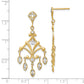 14K Yellow & Rhodium W/Rhodium D/C Chandelier Style Dangle Earrings