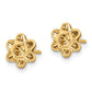 14K Yellow Gold Diamond-Cut Floral Post Earrings