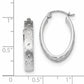 14K White Gold Polished Satindiamond-Cut Hoop Earrings