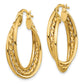 14K Yellow Gold Polished Rope Twisted Hoop Earrings