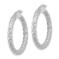 14K White Gold Polished 3mm Twisted Hoop Earrings