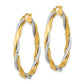 14K Two-Tone Polished Rope Twisted Hoop Earrings