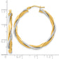 14K Two-Tone Polished Rope Twisted Hoop Earrings