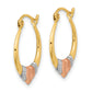 14K Two-Tone W/White Rhodium Polished Satin & D/C Hoop Earrings