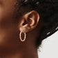 14K Rose Gold Twisted Satin Diamond-Cut Hoop Earrings