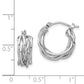 14K White Gold Polished Braided Hoop Earrings