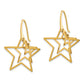 14K Yellow Gold Triple Star Dangle Earrings