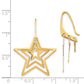 14K Yellow Gold Triple Star Dangle Earrings