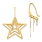 14K Yellow Gold Triple Star Dangle Earrings