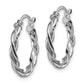 14K White Gold Polished Twisted Hoop Earrings