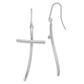 14K White Gold Polished Cross Dangle Earrings