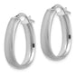 14K White Gold 4.85X18.5mm Satin Teardrop Hoop Earrings