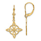 14K Yellow Gold Small Celtic Eternity Knot Leverback Earrings