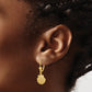 14K Yellow Gold 2-D Beaded Scallop Shell Leverback Earrings