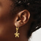 14K Yellow Gold 2-D Puffed Starfish Leverback Earrings