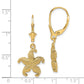 14K Yellow Gold 2-D Puffed Starfish Leverback Earrings