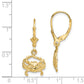 14K Yellow Gold 2-D Blue Crab Leverback Earrings