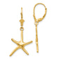 14K Yellow Gold Dancing Starfish Leverback Earrings