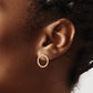 14K Rose Gold Polished & D/C Twisted Circle Post Earrings