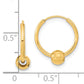 14K Yellow Gold Polished With Diamond Cut Ball Hoop Earrings